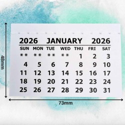 Lot de 25 mini blocs de calendrier 2026 – Calendrier en papier blanc cousu pour cadeau personnalisé – Petit calendrier de bureau