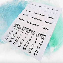 Lot de 25 mini blocs de calendrier 2026 – Calendrier en papier blanc cousu pour cadeau personnalisé – Petit calendrier de bureau