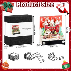 Calendrier 3D 2026, Calendrier Créatif avec Lumières & Maison de Neige de Noël, 3D Bloc-Notes en Papier Sculpté, Notes Autocolla