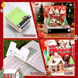 Calendrier 3D 2026, Calendrier Créatif avec Lumières & Maison de Neige de Noël, 3D Bloc-Notes en Papier Sculpté, Notes Autocolla