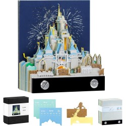 Calendrier 3D 2026, Calendrier Créatif avec Lumières & Château Magique, 3D Bloc-Notes en Papier Sculpté, Notes Autocollantes, 3d