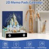Calendrier 3D 2026, Calendrier Créatif avec Lumières & Château Magique, 3D Bloc-Notes en Papier Sculpté, Notes Autocollantes, 3d