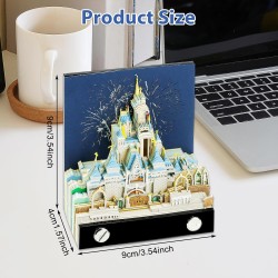Calendrier 3D 2026, Calendrier Créatif avec Lumières & Château Magique, 3D Bloc-Notes en Papier Sculpté, Notes Autocollantes, 3d
