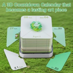 Calendrier 3D 2026, Calendrier de Bureau avec Lumières&Arbre, 3D Bloc-Notes en Papier Sculpté, Notes Autocollantes,3d Calendrier