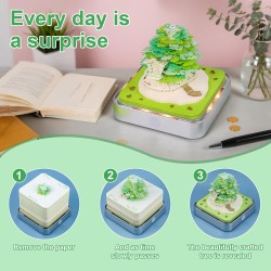 Calendrier 3D 2026, Calendrier de Bureau avec Lumières&Arbre, 3D Bloc-Notes en Papier Sculpté, Notes Autocollantes,3d Calendrier