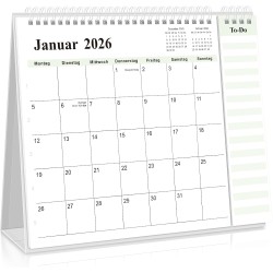 SKYDUE Calendrier de table 2025-2026 - De juillet 25 à décembre 26 - Calendrier de table 2026 - À poser - Calendrier mensuel 202