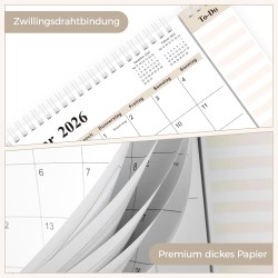 SKYDUE Calendrier de table 2025-2026 - De juillet 25 à décembre 26 - Calendrier de table 2026 - À poser - Calendrier mensuel 202