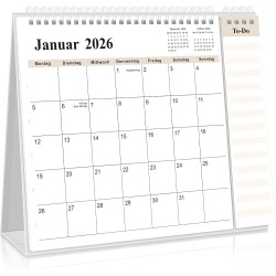 SKYDUE Calendrier de table 2025-2026 - De juillet 25 à décembre 26 - Calendrier de table 2026 - À poser - Calendrier mensuel 202