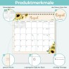 SKYDUE Calendrier de bureau 2026, à poser, calendrier mensuel avec liste détachable, format A5 (rose 2026)