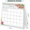 SKYDUE Calendrier de bureau 2026, à poser, calendrier mensuel avec liste détachable, format A5 (rose 2026)