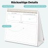 SKYDUE Calendrier de bureau 2026, à poser, calendrier mensuel avec liste détachable, format A5 (rose 2026)
