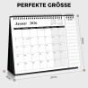 SKYDUE Calendrier de table 2025-2026 - De juillet 25 à décembre 26 - Calendrier de table 2026 - À poser - Calendrier mensuel 202
