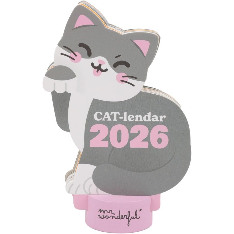 Mr. Wonderful - 2026 Desk Calendar with Stand -CAT-lendar