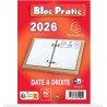 1 Bloc recharge pour éphéméride, Bloc-Pratic 2026, Date à droite - 8,2 x 12 cm, Rouge, sans Socle - Exacompta