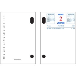 1 Bloc recharge pour éphéméride, Bloc-Pratic 2026, Date à droite - 8,2 x 12 cm, Rouge, sans Socle - Exacompta