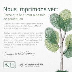 Häfft® Calendrier de bureau international 2026 horizontal "Starry Night" 1 semaine 2 pages, 29,8 x 11,6 cm, multilingue - durabl