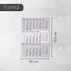 Timr calendrier de remplacement 2026 et 2027 I Magnétique I Pour calendrier de table en acier inoxydable brossé I Idée cadeau po