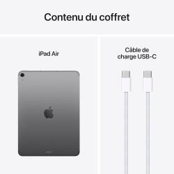 Apple iPad Air 11 Pouces avec Puce M3 : Apple Intelligence, écran Liquid Retina, 512 Go, caméras Avant/arrière 12 Mpx, Wi-FI 6E 