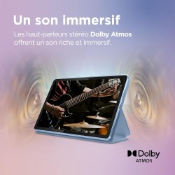 Lenovo tab - tablette tactile 10.1'' wuxga (mediatek helio g85, 8coeurs, ram 4go, 64go emmc 5.1, android 14, wifi5 + bleutooth) 