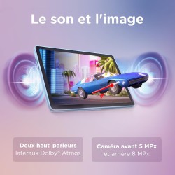 Lenovo tab - tablette tactile 10.1'' wuxga (mediatek helio g85, 8coeurs, ram 4go, 64go emmc 5.1, android 14, wifi5 + bleutooth) 