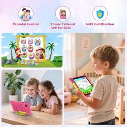 Tablette enfants 7 pouces android 13 tablette pour enfant 5gb ram 32gb rom(tf 128gb) contrôle parental, gms, wifi, bleutooth, ki