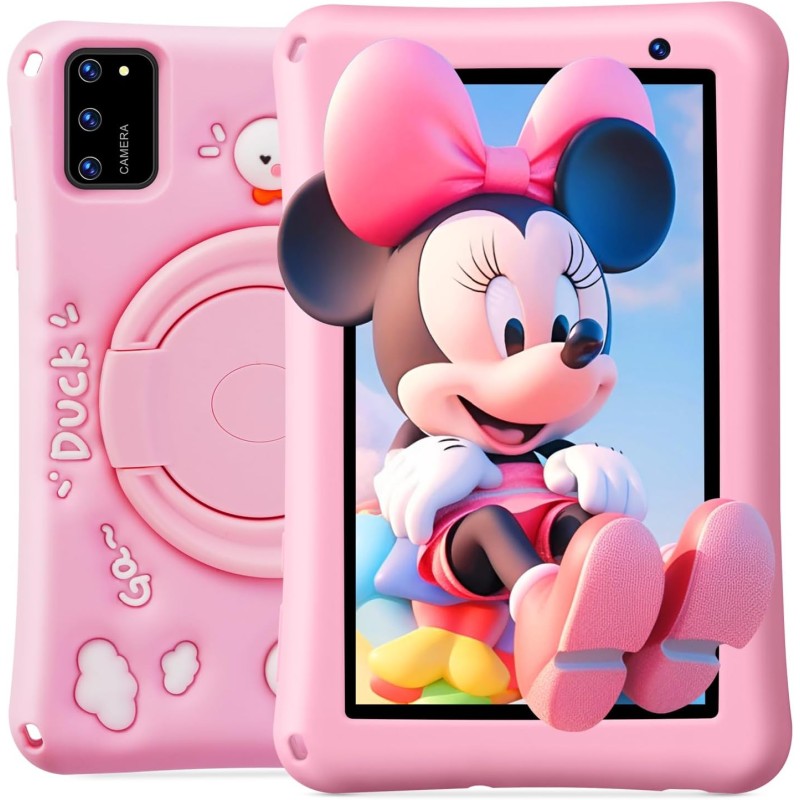 Tablette Enfants 7 Pouces, Android 13, 8Go RAM 64Go ROM, Tablette Tactile Octa-Core, 5MP+8MP Caméra HD, Contrôle Parental, Houss