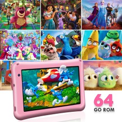 Tablette Enfants 7 Pouces, Android 13, 8Go RAM 64Go ROM, Tablette Tactile Octa-Core, 5MP+8MP Caméra HD, Contrôle Parental, Houss