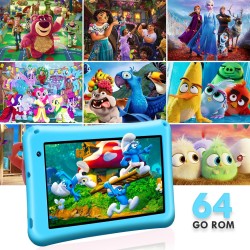 Tablette Enfants 7 Pouces, Android 13, 8Go RAM 64Go ROM, Tablette Tactile Octa-Core, 5MP+8MP Caméra HD, Contrôle Parental, Houss