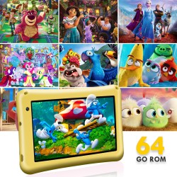 Tablette Enfants 7 Pouces Android 13, Octa-Core 8Go RAM 64Go ROM, 5800mAh Batterie, 5MP+8MP Caméra HD, Contrôle Parental, Housse