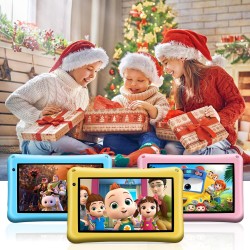 Tablette Enfants 7 Pouces Android 13, Octa-Core 8Go RAM 64Go ROM, 5800mAh Batterie, 5MP+8MP Caméra HD, Contrôle Parental, Housse