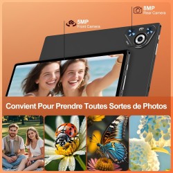 2025 Tablette Android 15 10 Pouces Écran IPS HD [30Go RAM] 128Go + TF 1To - Octo-Core, 8000mAh, Corps intégré en métal, 5MP+8MP,