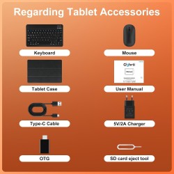 2025 Tablette Android 15 10 Pouces Écran IPS HD [30Go RAM] 128Go + TF 1To - Octo-Core, 8000mAh, Corps intégré en métal, 5MP+8MP,
