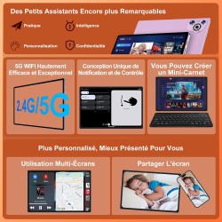 2025 Tablette Android 15 10 Pouces Écran IPS HD [30Go RAM] 128Go + TF 1To - Octo-Core, 8000mAh, Corps intégré en métal, 5MP+8MP,