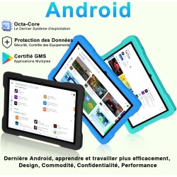 Tablette android 15 10 pouces avec 30go ram+tf 2to,octa-core/gms,gemini ai/widevine l1,wifi 6/bleutooth 5.0,5mp+8mp/1280*800, co