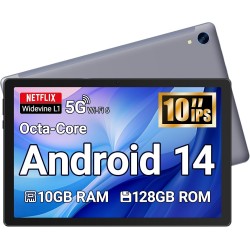 Tablet 10 inch Android Tablet Octa Core 10 GB RAM 128 GB ROM 1280 * 800 HD IPS Touchscreen Dual Kamera WiFi 6 BT 5.3 5000 mAh Ak