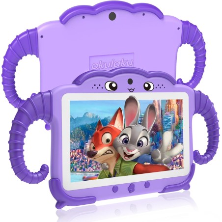 Okulaku tablette pour enfant 7 pouces android avec wifi bleutooth contrôle parental logiciel enfant pré-installé quad core 32go 