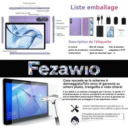 Android 15 Tablette 10 Pouces avec Gemini AI, Octa-Core Tablettes PC, 30 GO RAM+ 64 GO ROM (1TO TF), 3.5mm Audio/ WiFi 6 & BT 5.