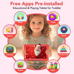 Tablette Enfants, 8 Pouces, Android, 6+10 RAM, 128 Go ROM (Carte TF 256 Go), certifiée Google, Logiciel Enfant préinstallé, Wi-F