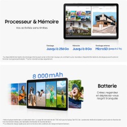 Samsung Galaxy Tab S10 Lite, 10.9", 5G, 128Go, Tablette Android, S Pen Inclus, Gris, Chargeur Secteur Rapide 25W Inclus, Version