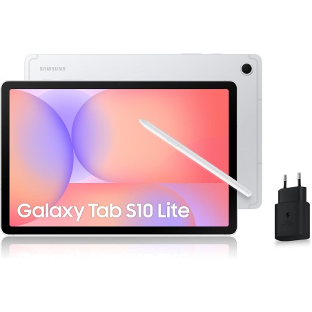 Samsung Galaxy Tab S10 Lite, 10.9", Wi-FI, 256Go, Tablette Android, S Pen Inclus, Argent, Chargeur Secteur Rapide 25W Inclus, Ve