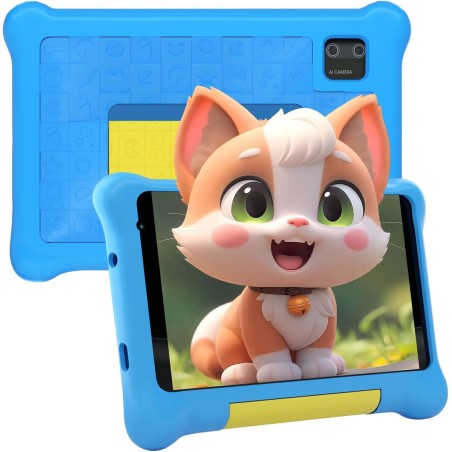Tablette enfants 7 pouces, android tablette pour enfant 5gb ram 32gb rom (tf 128gb), avec applications éducatives et contrôle pa