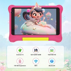 Tablette enfants 7 pouces, android tablette pour enfant 5gb ram 32gb rom (tf 128gb), avec applications éducatives et contrôle pa