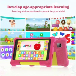Tablette enfants 7 pouces, android tablette pour enfant 5gb ram 32gb rom (tf 128gb), avec applications éducatives et contrôle pa