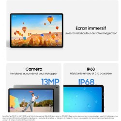 Samsung Galaxy Tab S10 FE, Tablette Android WIFI 10.9" 128 Go, S Pen inclus, Certification IP68, Gris Anthracite, Chargeur Secte