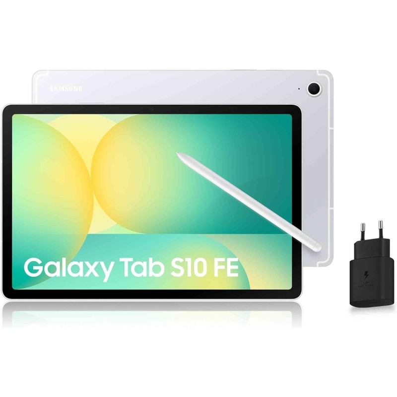 Samsung Galaxy Tab S10 FE, Tablette Android WIFI 10.9" 128 Go, S Pen inclus, Certification IP68, Argent, Chargeur Secteur Rapide