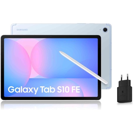 Samsung Galaxy Tab S10 FE, Tablette Android WIFI 10.9" 128 Go, S Pen inclus, Certification IP68, Bleu, Chargeur Secteur Rapide 2