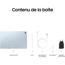 Samsung Galaxy Tab S10 FE, Tablette Android WIFI 10.9" 128 Go, S Pen inclus, Certification IP68, Bleu, Chargeur Secteur Rapide 2