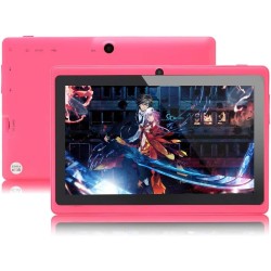 Tablette 7 pouces android, tablette tactile 5.0 quad core tablet pc, 1go ram 8go rom, double caméras, wifi, bleutooth, rose