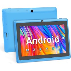 Tablette 7 pouces android, tablette tactile 5.0 quad core tablet pc, 1go ram 8go rom, double caméras, wifi, bleutooth,bleu ciel