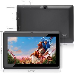 7 pouces tablette tactile, android 5.0 quad core tablet pc, 1go ram 8go rom, double caméras, wifi, bleutooth, bleu